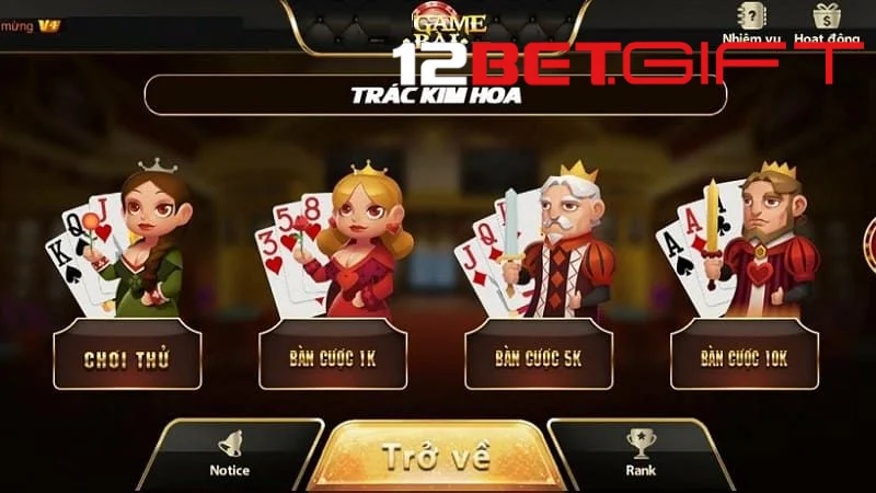 Hành động của người chơi trong game bài